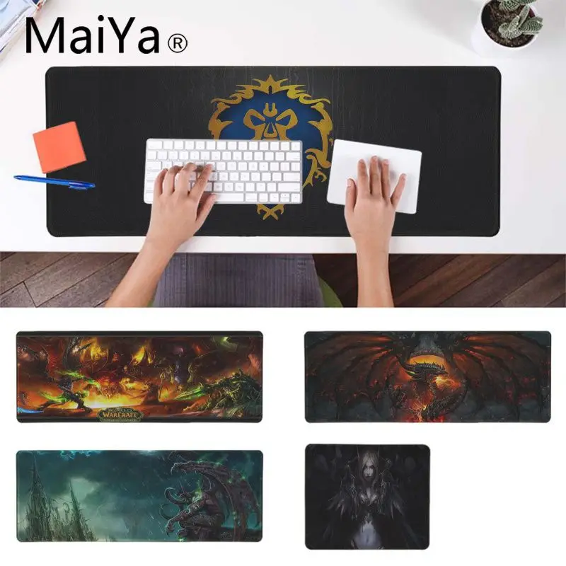 

Maiya world of warcraft Rubber Pad to Mouse Game Large Gaming Mouse Pad Lockedge Mouse Mat For Laptop Computer Keyboard Desk Pad