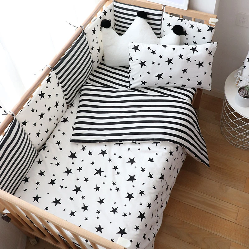 oogopslag rots streng Baby Beddengoed Set Nordic Gestreepte Ster Wieg Beddengoed Set Met Bumper  Katoen Zachte Baby Bed Linnen Items Voor Pasgeborenen Nursery decor| Beddengoed sets| - AliExpress