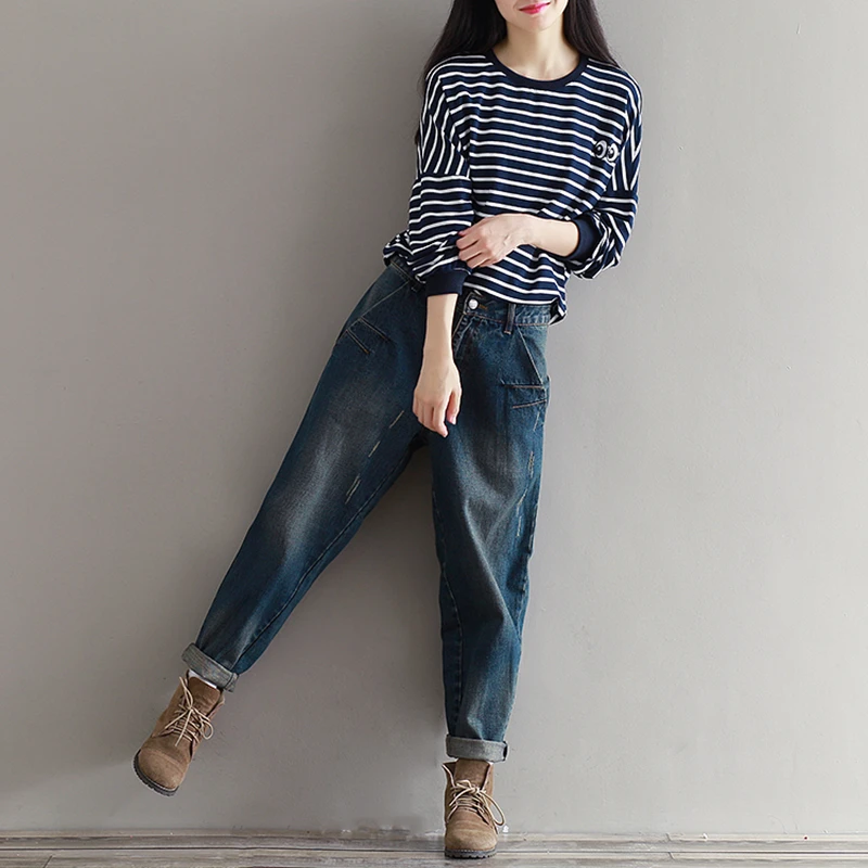 2018 Autumn Winter 3XL Plus Size Jeans Women Harem Pants Casual Trousers Denim Pants Fashion Loose Vintage Harem Boyfriend Jeans 2018 Autumn Winter 3XL Plus Size Jeans Women Harem Pants Casual Trousers Denim Pants Fashion Loose Vintage Harem Boyfriend Jeans