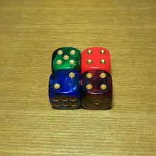 Free shipping Exclusive Special NEW 16mm 2pcs 6-sided D6 beautiful color with gold pips dice for board game accessories