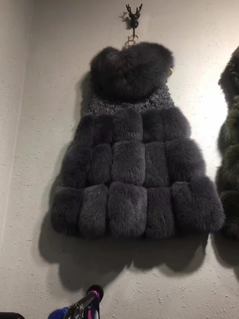 Faux fur colete Falso casaco de pele