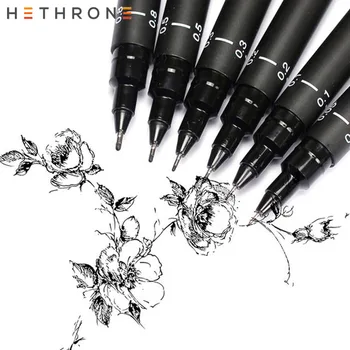 

Hethrone 1PC Pigment Micron Ink hook line painting Marker Pen Drawing Painting Pen art Markers Black Fineliner Sketching Pens