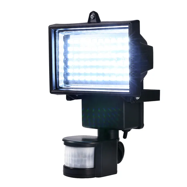 Solar Panel LED Flood Security Garden Light PIR Motion Sensor 60 LEDs Path Wall Lamps Outdoor E