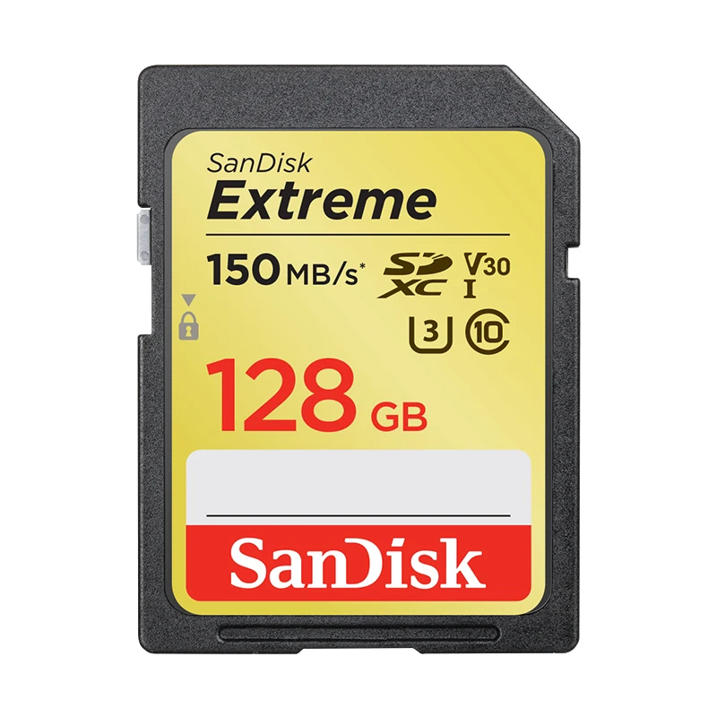  SanDisk Memory Card Extreme SDHC/SDXC SD Card 4K UHD 32GB 64GB 128GB C10 U3 V30 150MB/s (32GB: 90MB