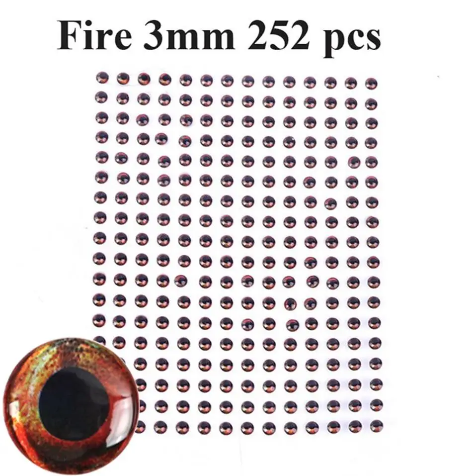 Maximucatch 4D рыболовные глаза для приманки мухоловка материал рыба приманка для рыбалки с глазками изготовление 3 мм-15 мм 24-252 штук - Цвет: Fire 3mm 252pcs