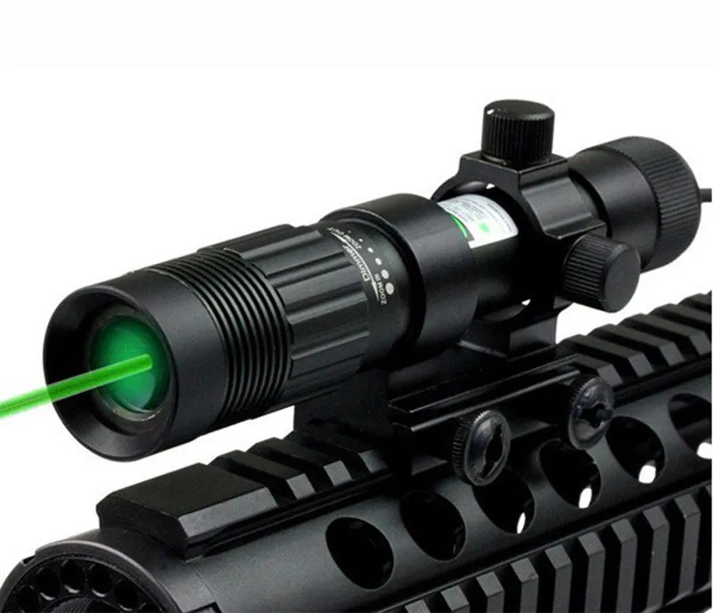 Тактический 5 мВт зеленый лазерный прицел Фокус регулируемый зеленый лазерный указатель лазерный прицел для охоты с 20 мм рельсовым креплением