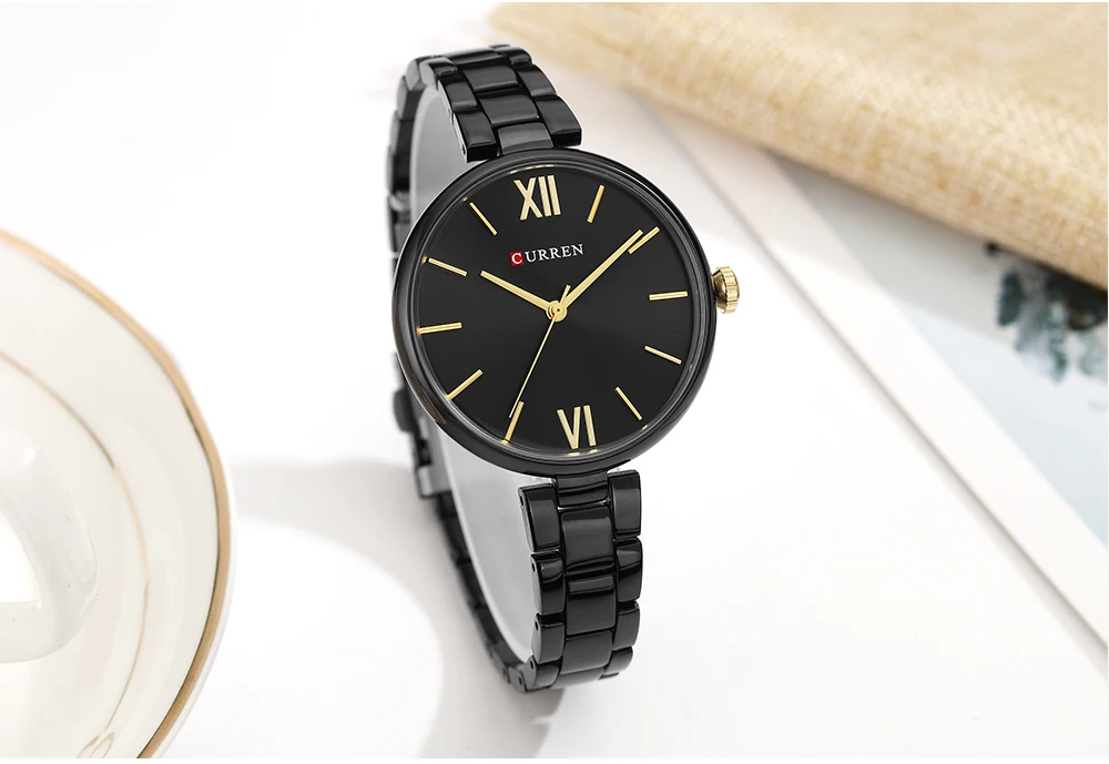 CURREN Simple Fashion Stainless Steel Analog Quartz Wrist Watch Calendar Female Dress Watch Women Clock Relogio Feminino 9017