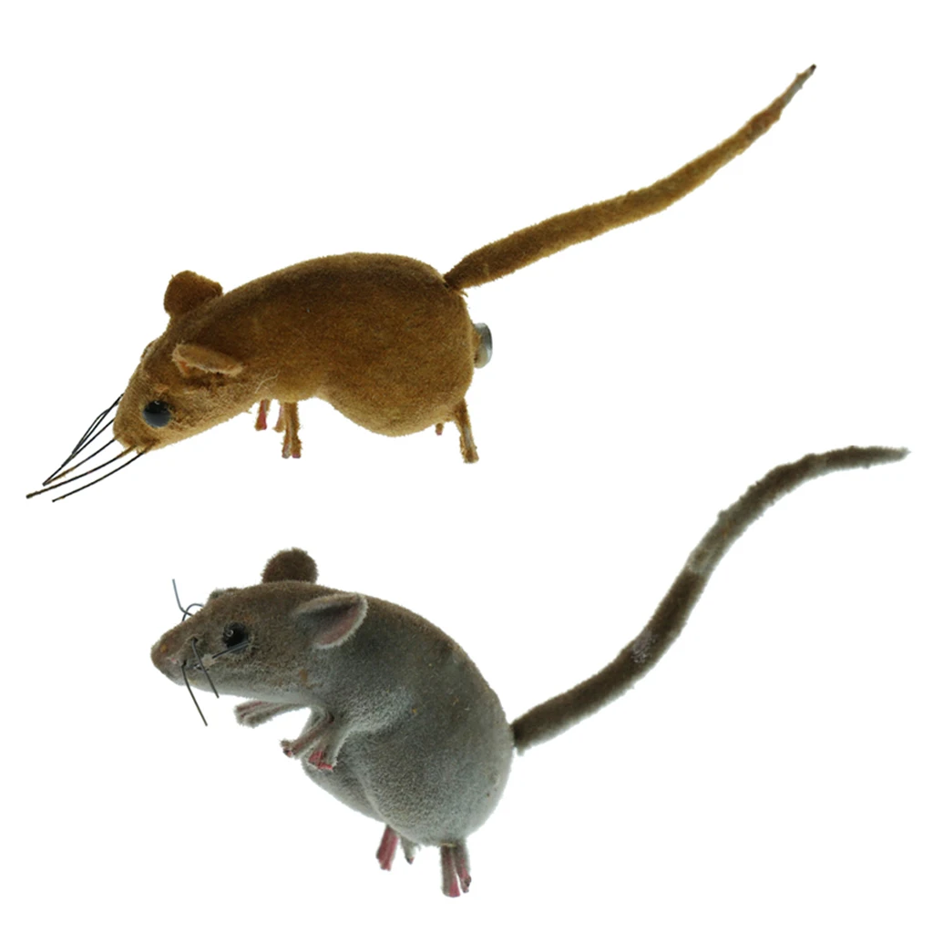 2pcs Vivid Nature Mice Animal Ornament Mouse Fridge Magnet Outdoor Patio Miniature Animals Spoof Toy