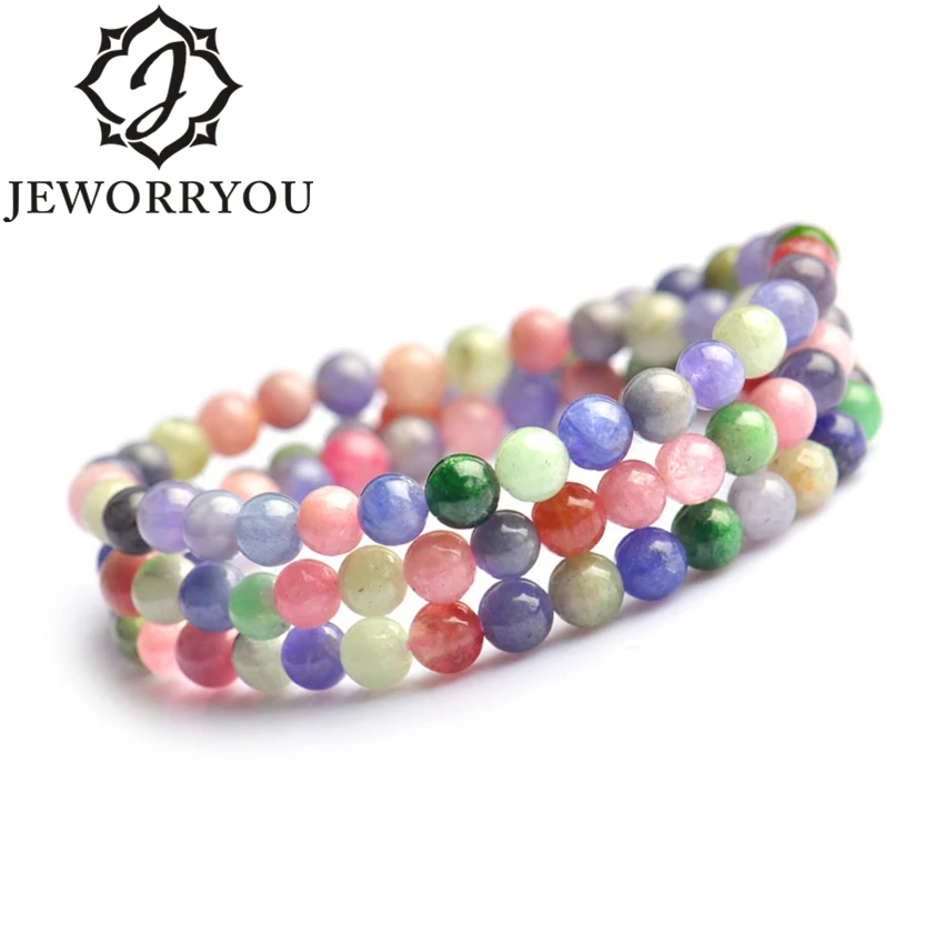 

4-8mm Zoisite Natural Stone Bracelet Tanzanite Colorful Wrap Bracelet Female Jewellery Women Bracelets