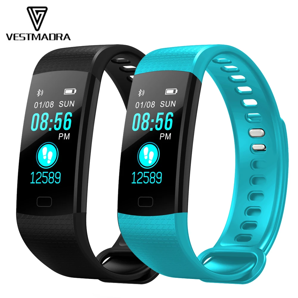

VESTMADRA Fitness Tracker Heart Rate Tracker Smart Band Y5 Smart Bracelet Waterproof Smart Wristband Smart Watch Men PK Miband 2