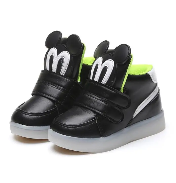 Детская повседневная обувь с светильник светодиодный мальчики девочки кроссовки мультфильм светильник ed спортивная обувь модные светящиеся ботинки