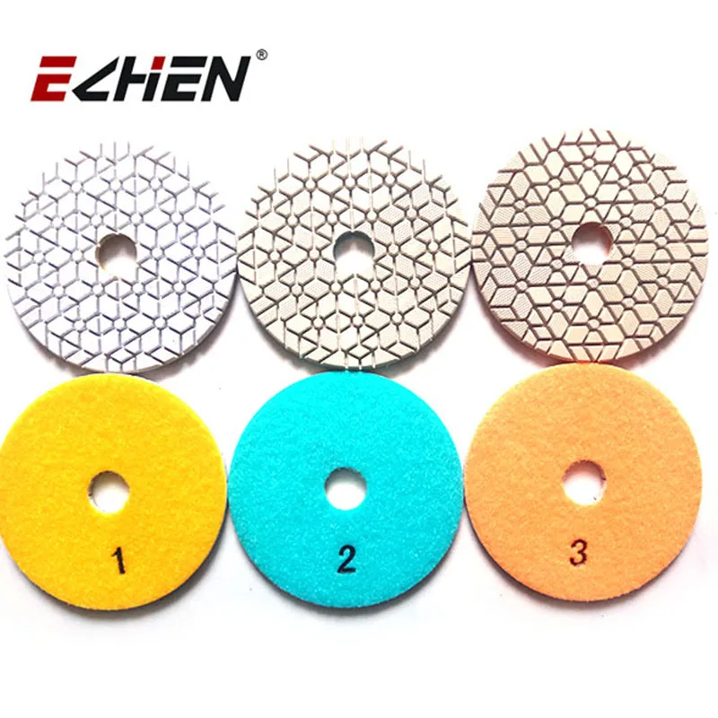 

7 Pcs Dry/wet Diamond 3 Step Polishing Pads Diamond Granite Polishing Tool Marble Concret