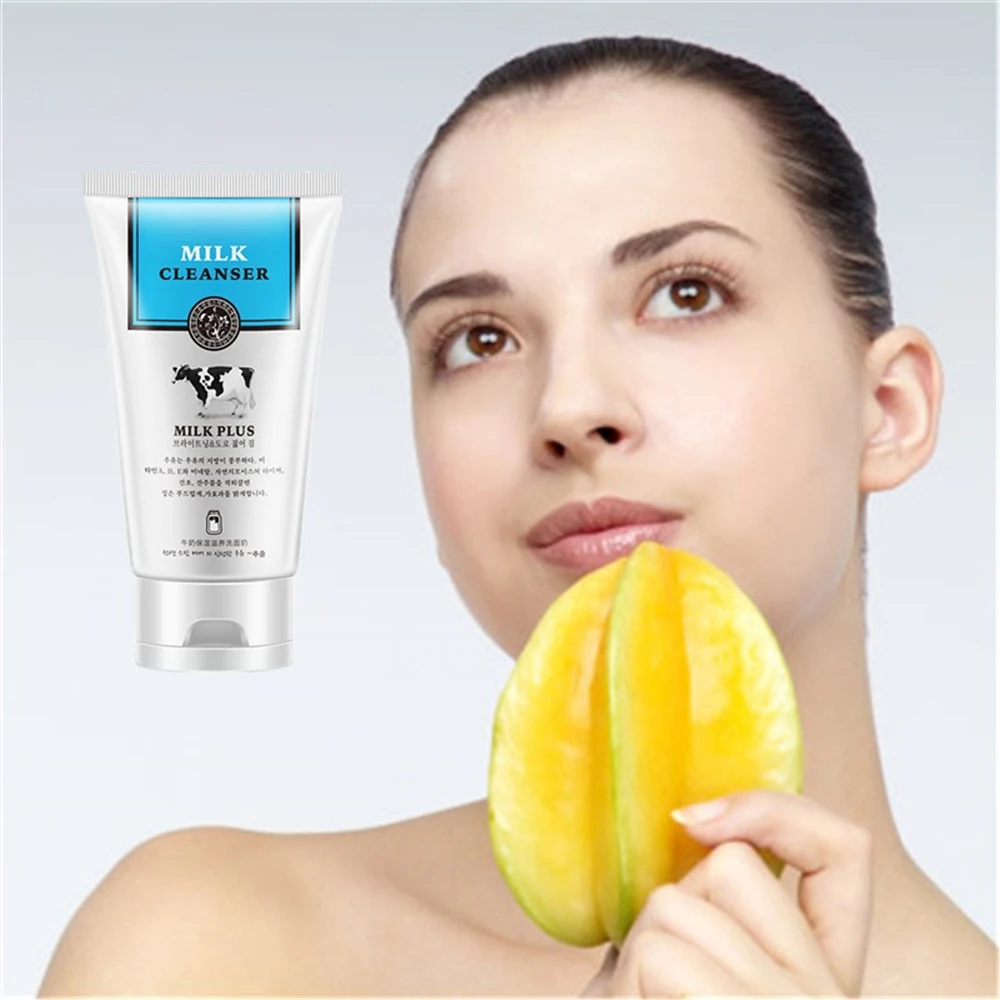 

100g Milk Facial Cleanser Cleaning Moisturizing Skin whitening Anti-wrinkle Anti-bacterial Anti-Acne anti-inflammatory