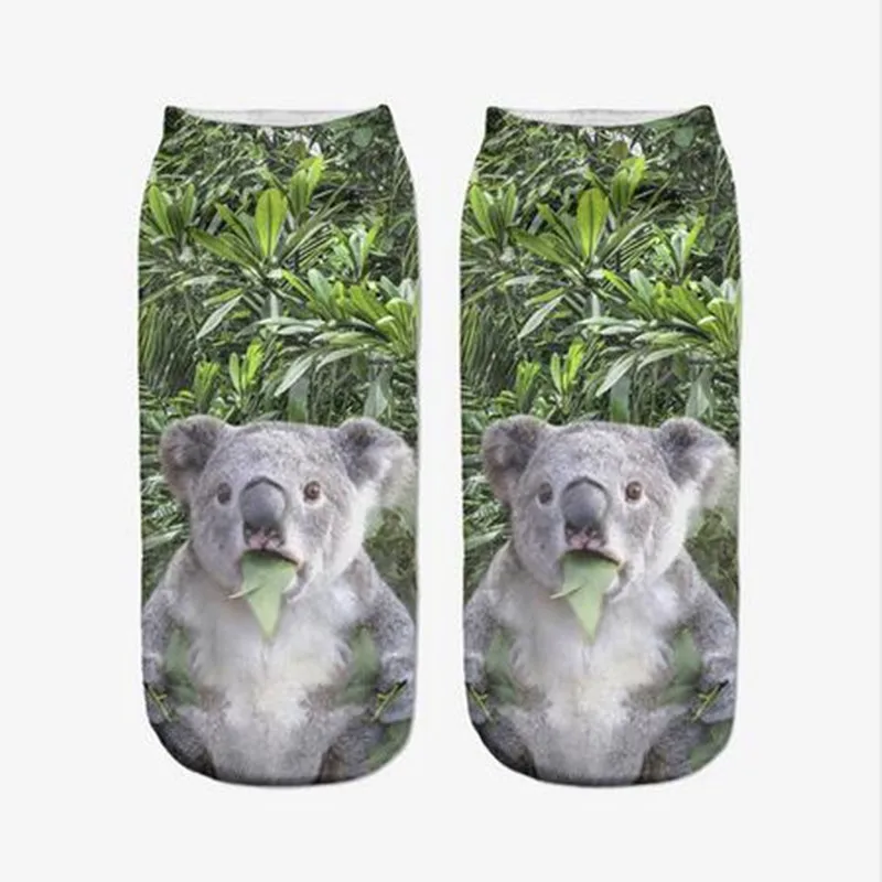 SLMVIAN survid Koala Harajuku, женские носки с 3D принтом, calcetines, повседневные носки унисекс, короткие носки