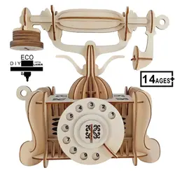 Старый телефонная модель 3D деревянный образовательный Детский пазл игрушки Монтессори Развивающие деревянные головоломки игрушки для