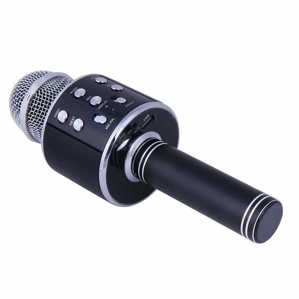 WS858 Bluetooth микрофон ручной беспроводной для караоке телефон плеер динамик Запись