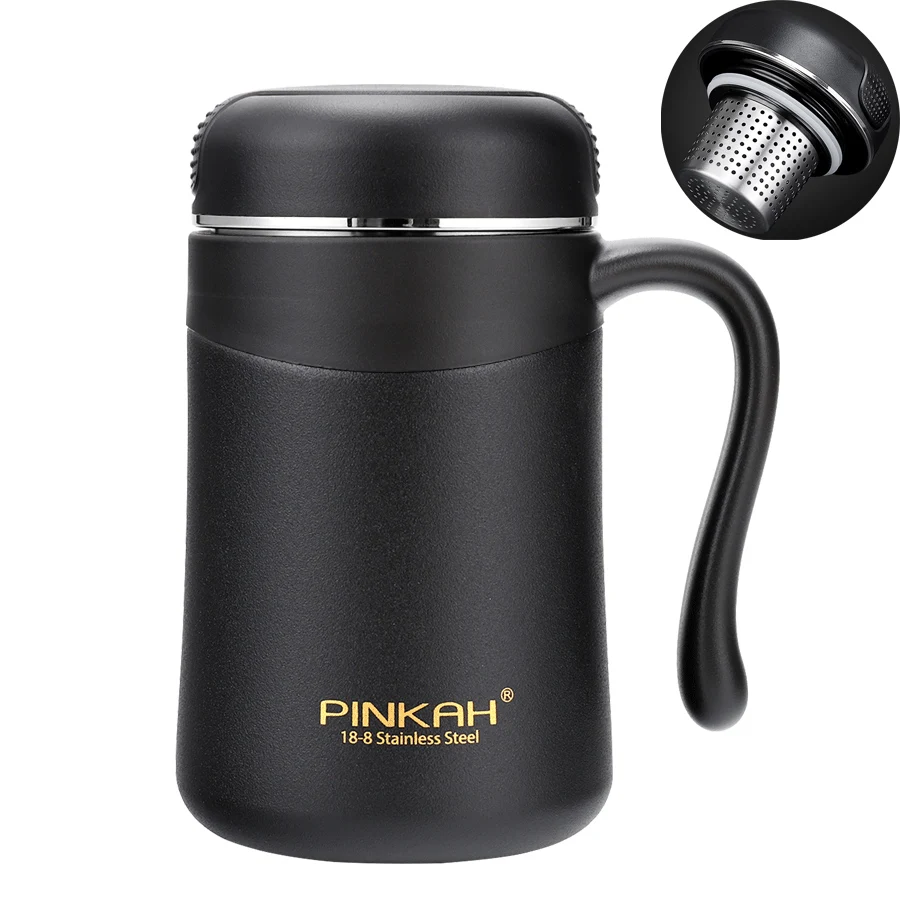 

Pinkah 304 Stainless Steel Thermos Mug Cup with Tea Infuser Mug Insulated Thermal Mug 350ml Tea Mugs Infuser Vacuum Thermoses
