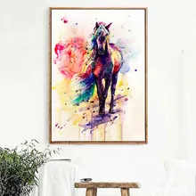 Картина haochu цветной постер с принтом лошадей простые скандинавские