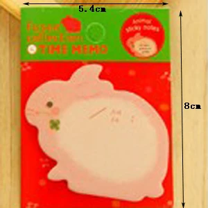 1 шт. 8 милый слон кролик панда курица дизайн самоклеющиеся клейкие стикеры для заметок он блокнот бумажная бумага для сообщений - Цвет: rabbit