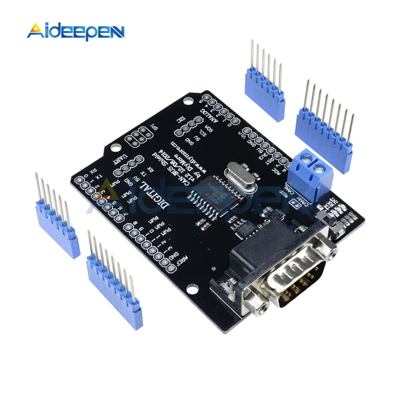 1 комплект DC 5 V-12 V MCP2515 Can Bus Shield Board SPI интерфейс 9 контактов стандартный разъем Sub-D Модуль расширения для Arduino