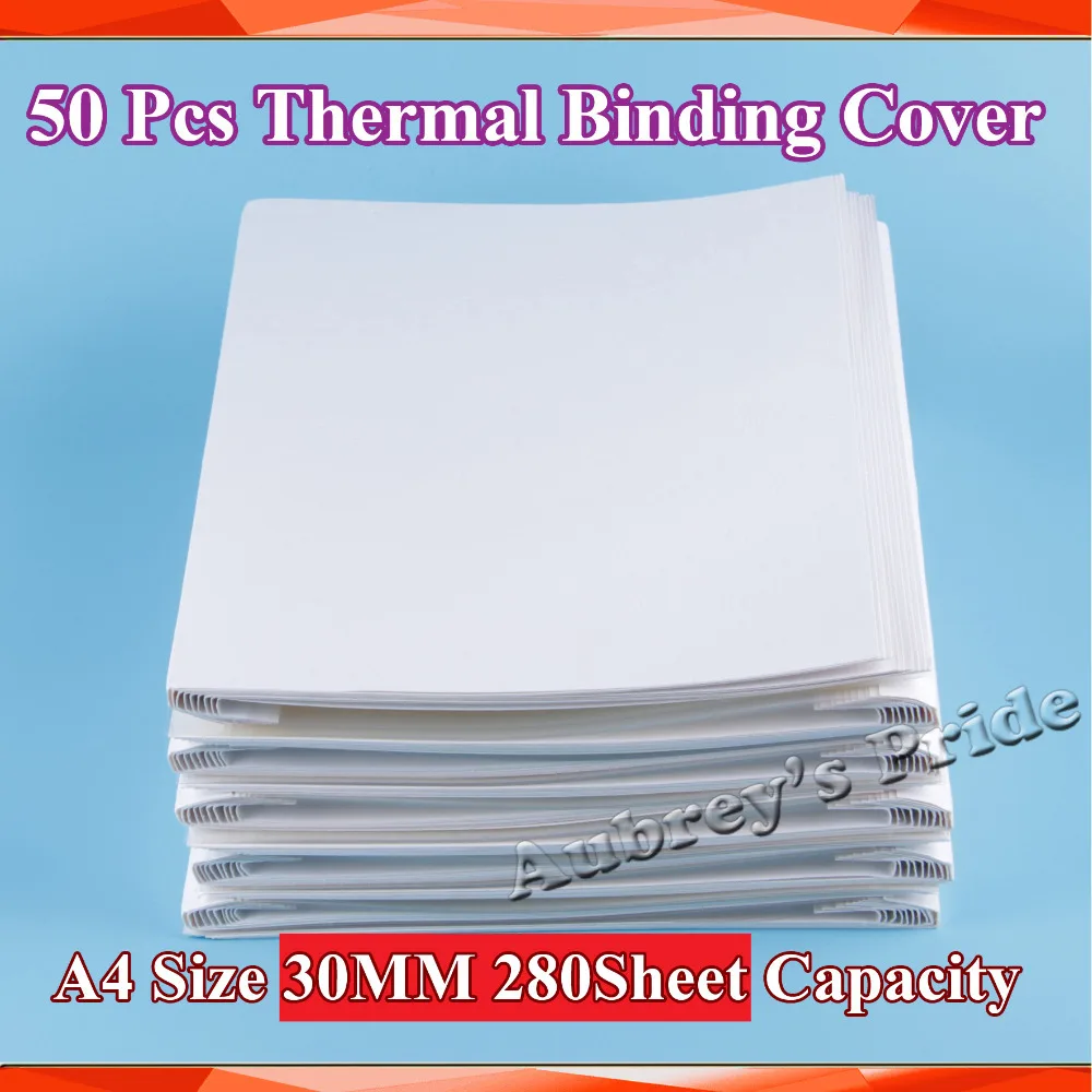50PK A4 Size 30MM 280Sheets Capacity 70g Pages Bind Cover HOT GLUE