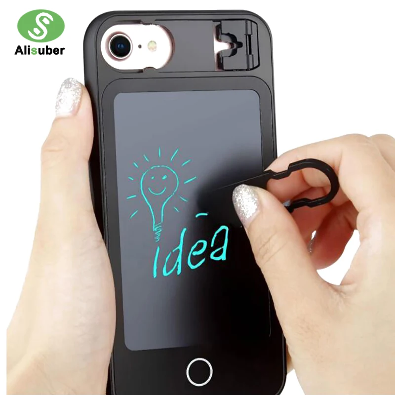 

Writing Tablet Phone Case For iPhone X 7 8 Plus Folding Stand Case Painting Drawing Board Wordpad Soft TPU Bumper For iPhone 7 6