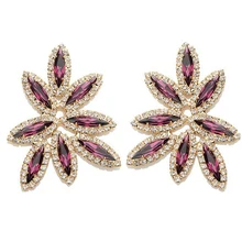 YFJEWE высококачественные Винтажные серьги в виде листа для женщин, трендовые преувеличенные Кристальные серьги, подходящие к летнему платью# E077