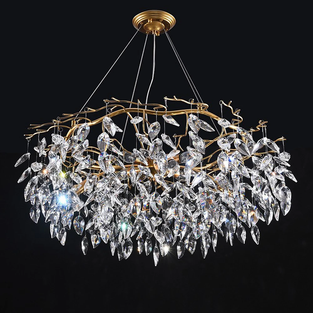 Роскошный хрустальный светильник люстра для гостиной ing AC110V 220 В lustre светодиодный