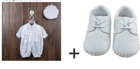BBWOWLIN 3 шт. белый одежда для маленьких мальчиков крещение комбинезон на крещение со шляпой 70691 - Цвет: Многоцветный