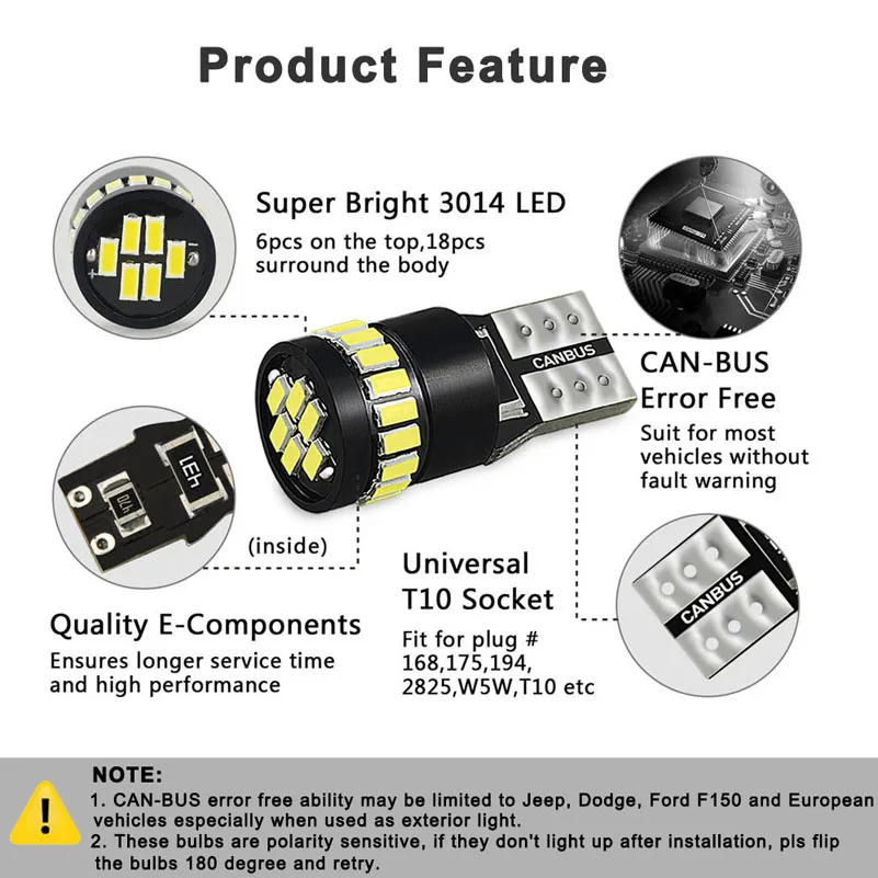 OXILAM 10 шт. T10 светодиодный Canbus W5W светодиодный лампы авто лампы 3014 24SMD интерьера автомобиля светильник 194 168 светильник s лампы белого, красного, желтого и без ошибок