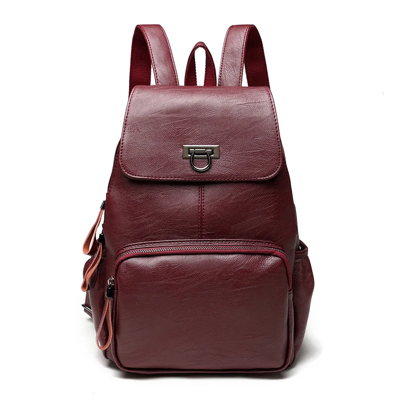 

CHALLEN 2018 Genuine Leather Sheepskin Backpack Women Lady Girls Travel High School Bag Bagpack Feminina Mujer Sac a Dos C9010