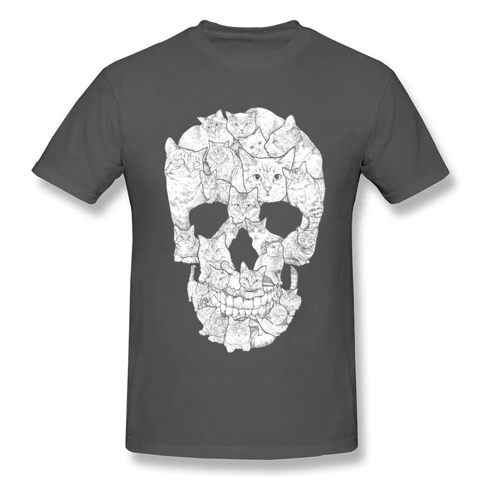 Sketchy Cat Skull NEW YEAR DAY 100% Cotton O Neck Tops Tees Short Sleeve Summer Tee Shirt Hip Hop Printing T Shirt Sketchy Cat Skull carbon