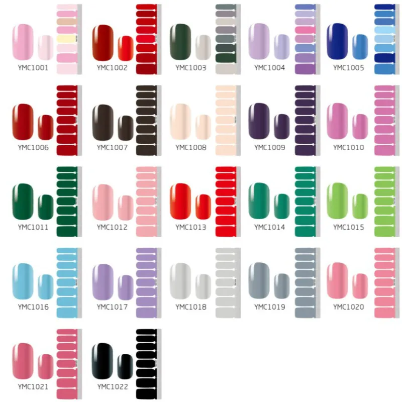 

1 Sheet Pure Color DIY Nail Wraps Full Cover Sticker Adhesive Decal Nail Decorations Solid Color Valentine Gift 2019