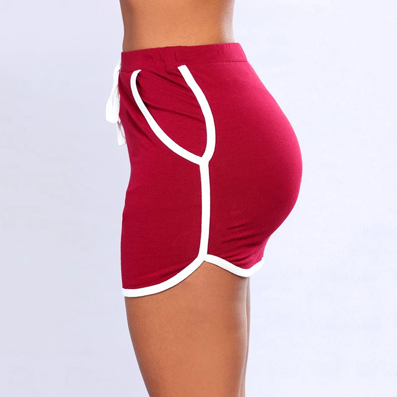 Summer Ladies Sexy Skirt White Sides Swearpants High Elastic Waist Short Skirts Women Joggers Fitness Skirt With Pockets