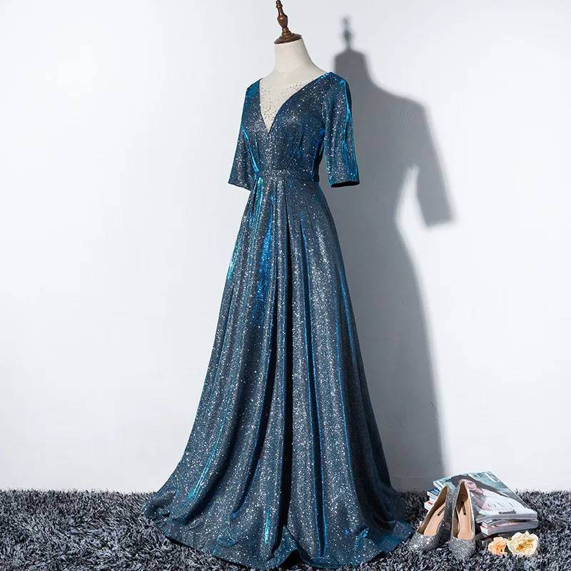 Beauty Emily Elegant Lace Up Long Evening Dresses 2019 Long Formal Party Prom Women Dresses A line Party 