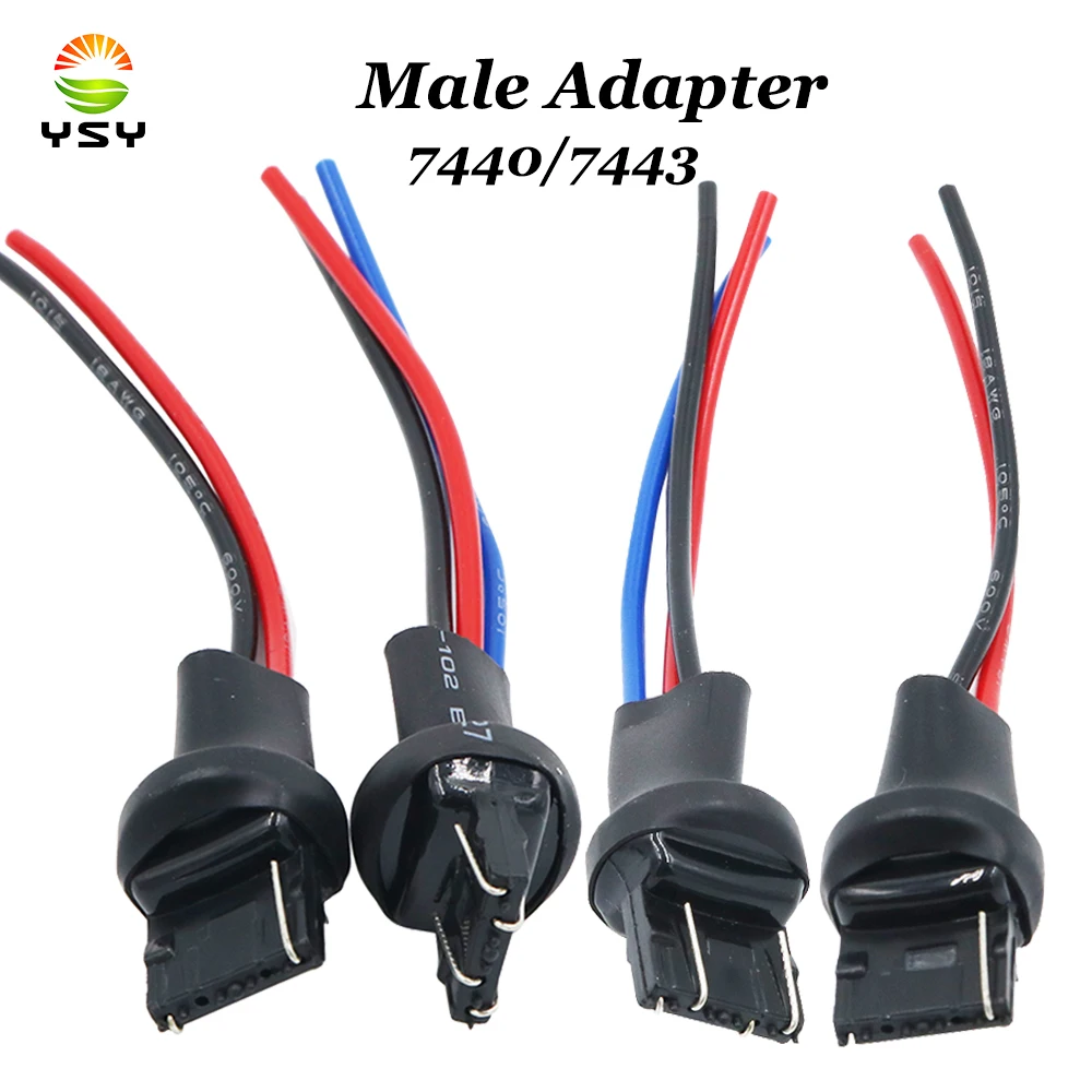 

YSY T20 7440 7443 LED bulb holder socket adapter connector LED parking side light lamp Wiring Harness W21W W21/5W male adaptor