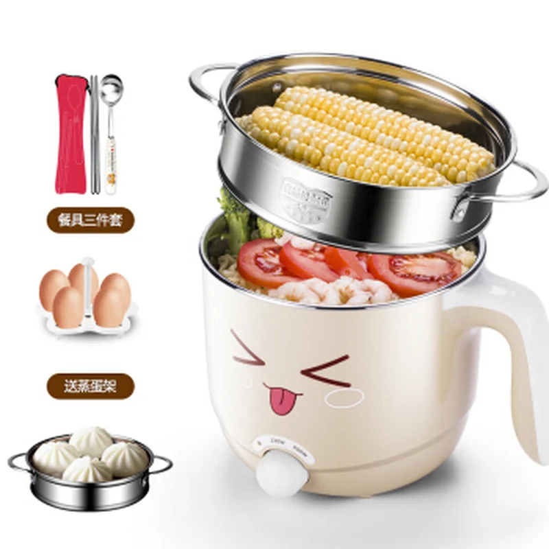 

1.5L Electric Rice Cooker with Stainless Steel Steam Tray Energy-saving Food Steamer Multi-use Rice Cooker Anti-dry Protection