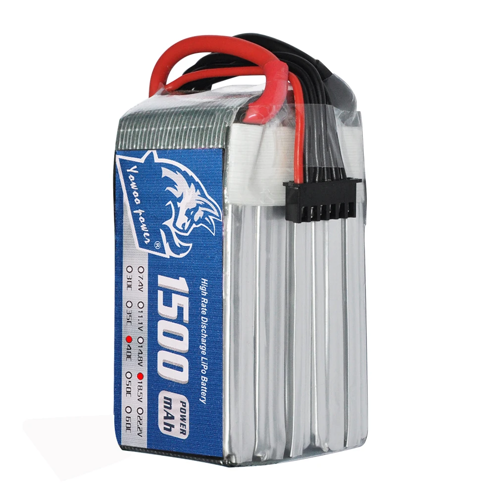 Перезаряжаемая Lipo батарея YOWOO power 7,4 V 11,1 V 14,8 V 18,5 V 22,2 V 1500mAh 40C 60C 2S 3S 4S 5S 6S Lipo батарея для радиоуправляемой модели автомобиля