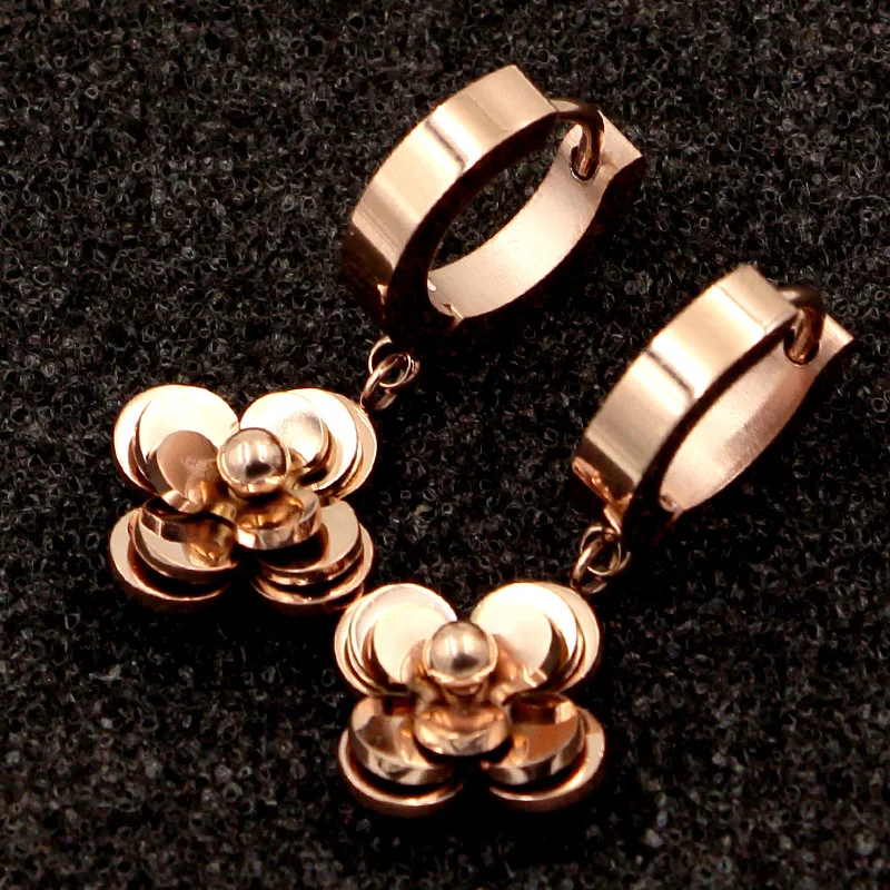 Martick, элегантные трехмерные серьги-гвоздики с камелией для женщин, розовое золото, европейский бренд, ювелирные изделия E53