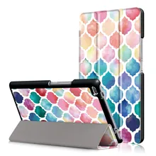 Tempered Glass Screen Protector + PU Leather Cover Case for Lenovo Tab 4 8 TB-8504 TB-8504F TB-8504N (TAB4 8) 8.0 Inch Tablet