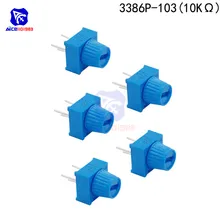 5 шт./лот резистор потенциометра 10KΩ Ом 3386P-103 один поворот макет отделка потенциометра с ручкой для Arduino Trimpot