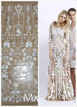

Good Quality Embroidery Lace Fabric fashion tulle lace fabric ,off white lace fabric for wedding dress