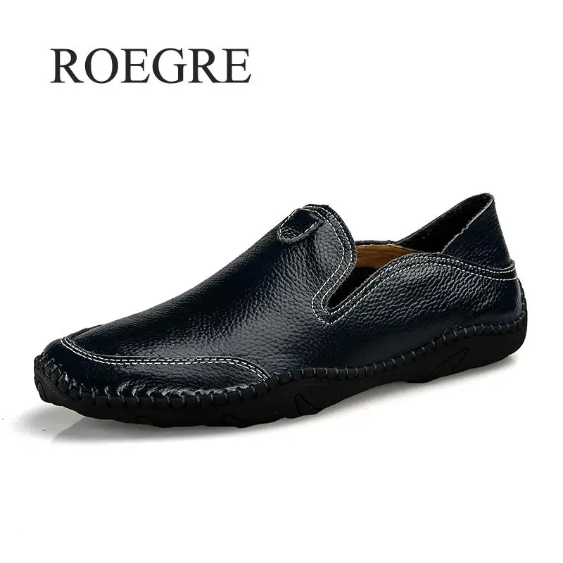 Buy 2019 New Men Shoes Genuine Leather Comfortable Men Casual Shoes Footwear Chaussures Flats Men Slip On Lazy Shoes Zapatos Hombre