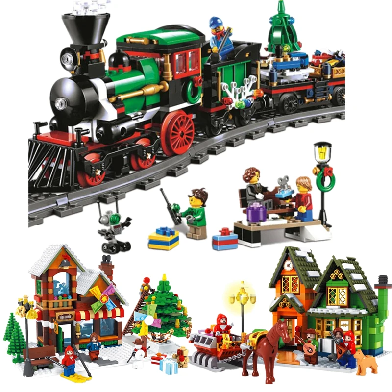

36001 The Christmas Winter Holiday Train Series Set Children Educational Building Blocks Bricks Toys Legoinglys Friends Gift