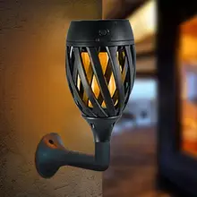 Водонепроницаемый Солнечный свет пламени 96 светодиодов Открытый сад украшение для двора настенная лампа-бра с питанием от солнечной панели светильник для забора