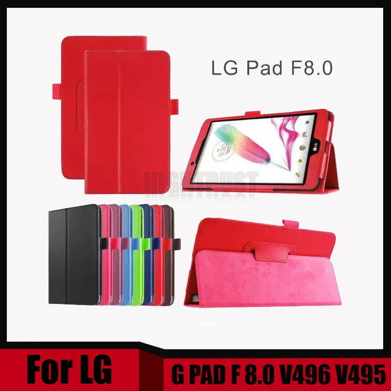 Новый Флип PU кожаный чехол для LG G Pad F 8.0 v496 v495 8 ''Планшеты PC Чехол разноцветный + Стилусы