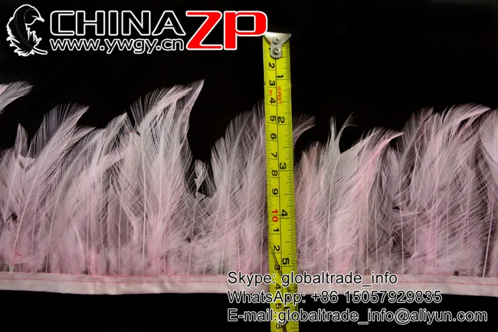 18 Baby Pink Rooster Hackle Feathers Trim Fringe (5)