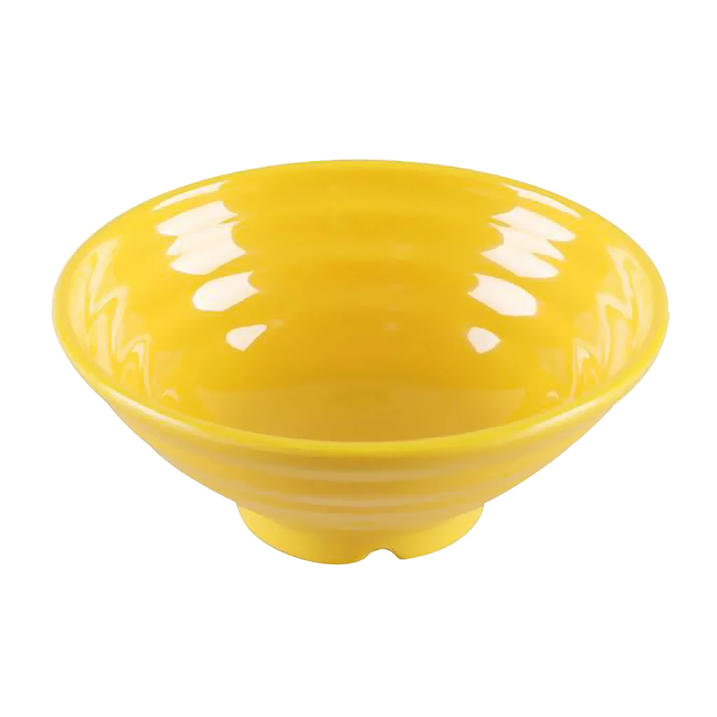 Easy Grasp Melamine Plastic Large Noodles Bowl Skidproof Striated Soup Food Storage 6 Colors Select