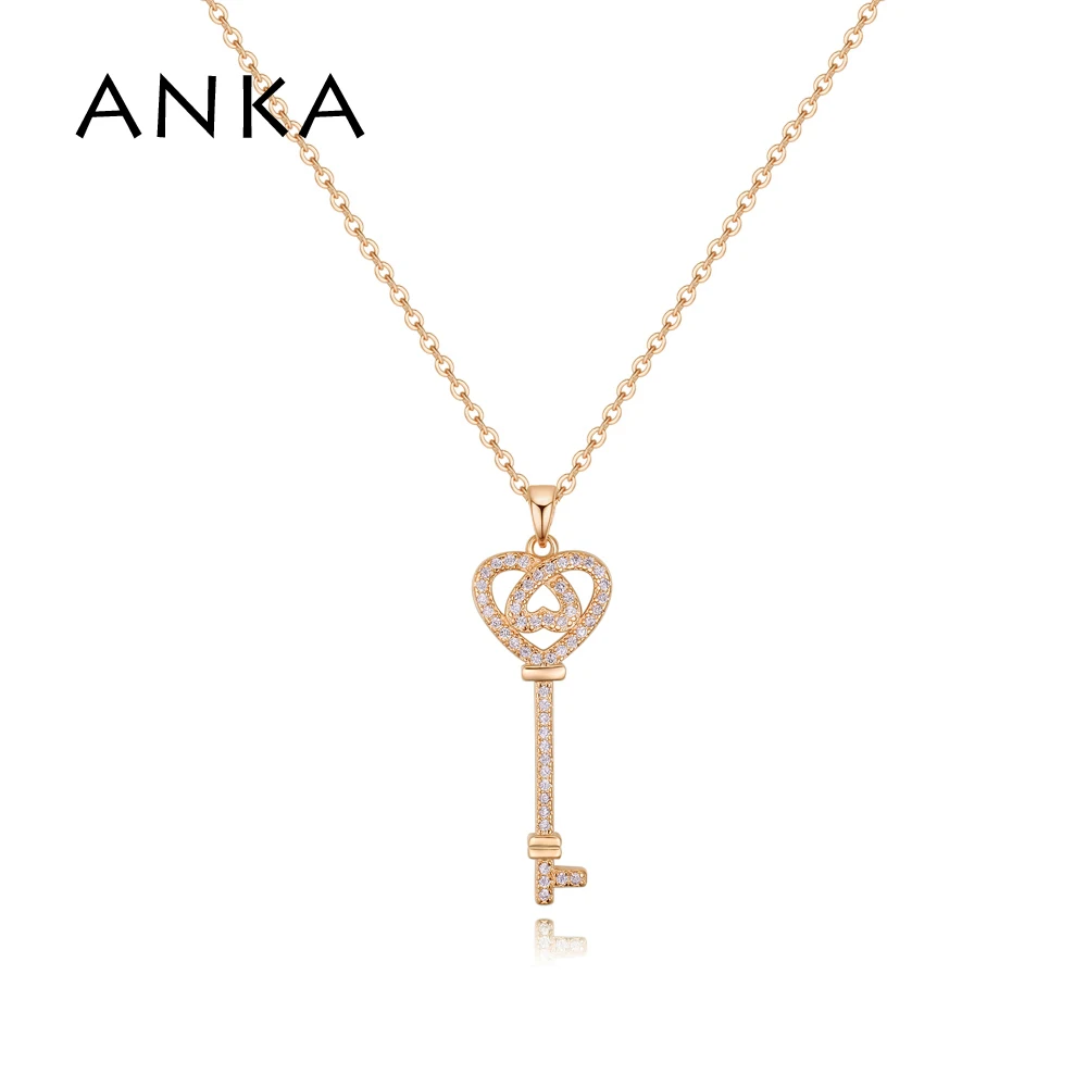 

ANKA Luxury Heart Cz Necklace Charm Luminous Cubic Zirconia Pendants Necklaces Fashion Jewelry For Women Gift #132778