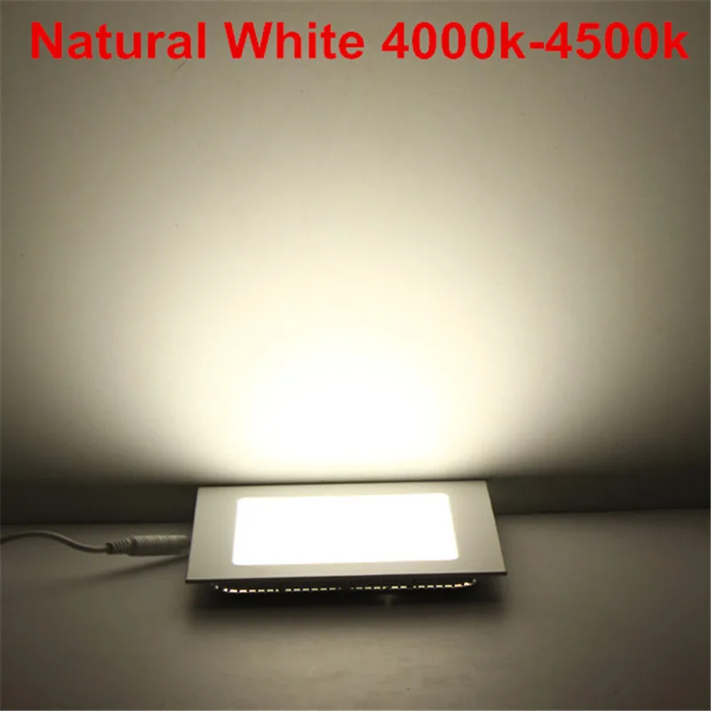 12 В 24 в квадратный светодиодный потолочный светильник 25 Вт Встраиваемый светодиодный светильник с адаптером 12 в внутренний Точечный светильник для домашнего декора - Испускаемый цвет: Natural White 4000K